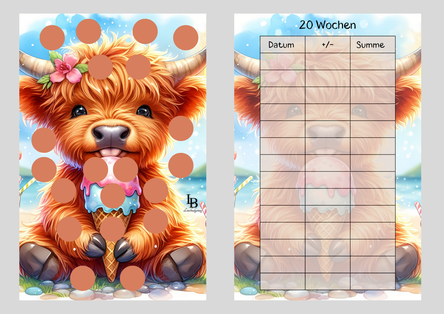 Einzelchallenge zum Abheften ,,20 Wochen,,