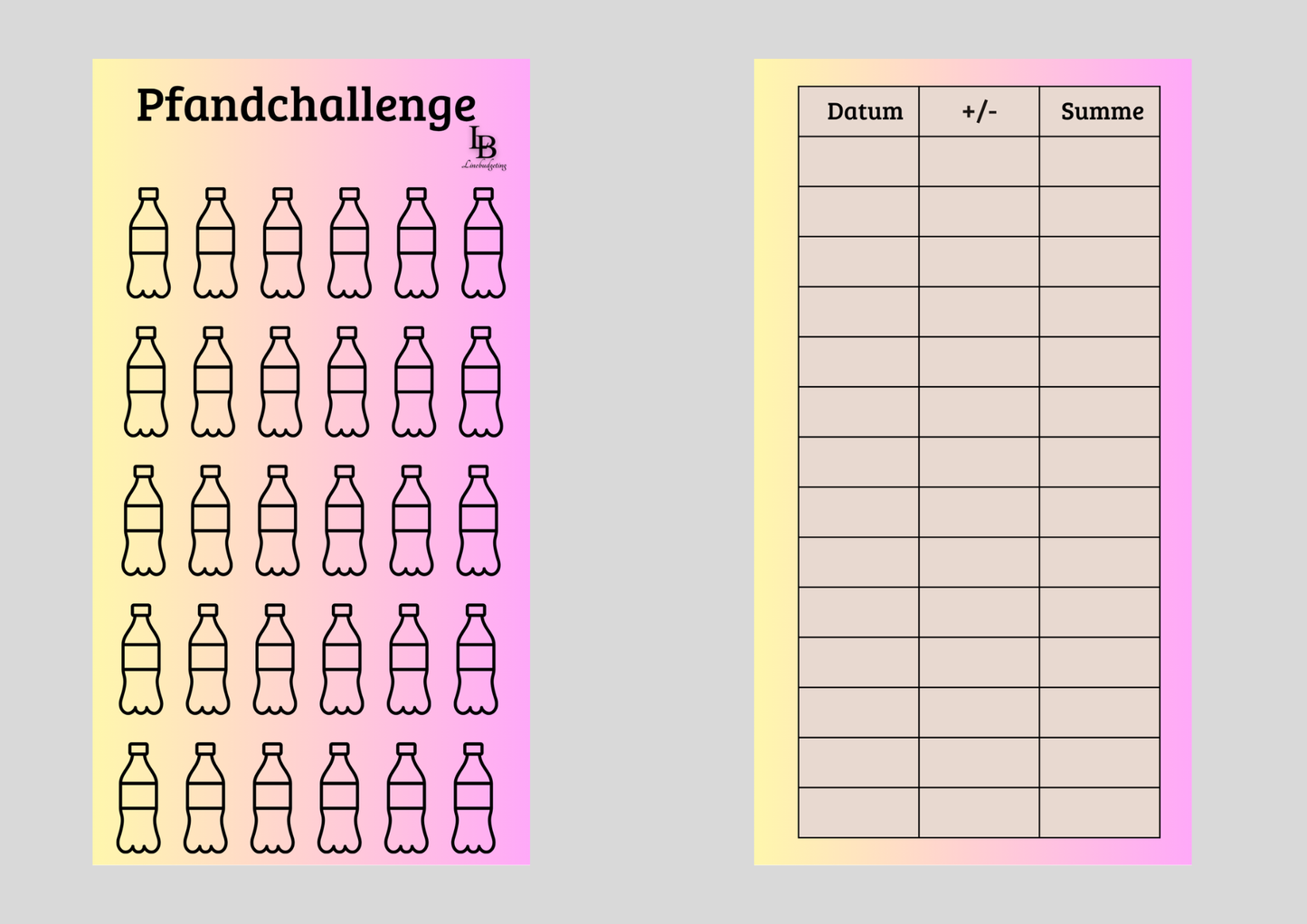 Einzelchallenge ,,Pfandchallenge,,