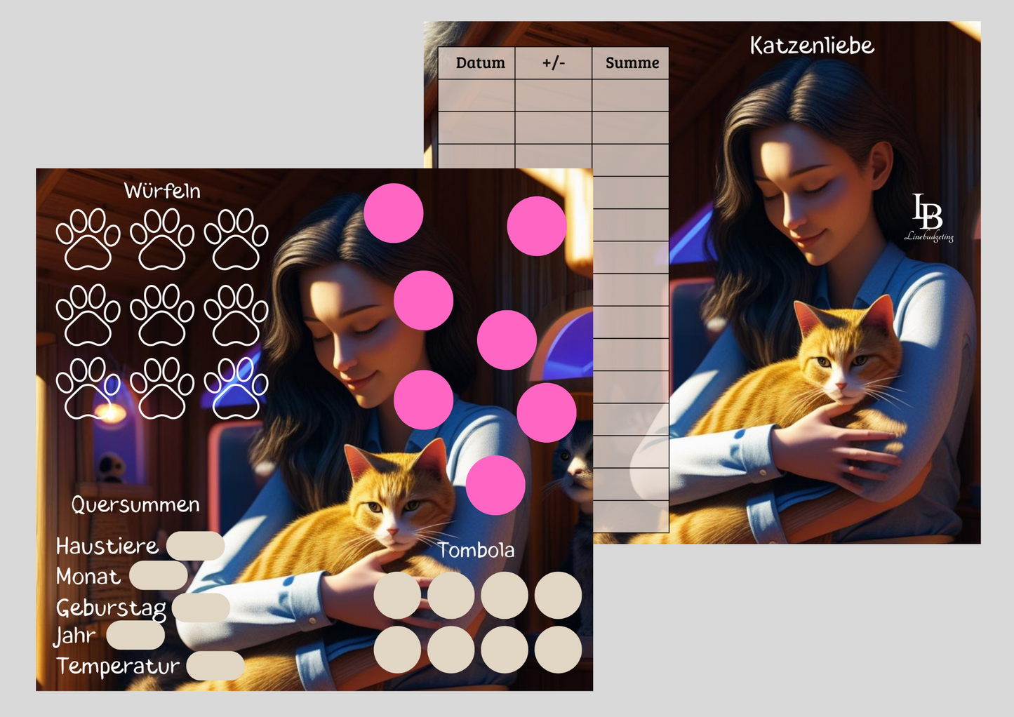 B-Ware 2er Klappkarte ,,Katzenliebe,,