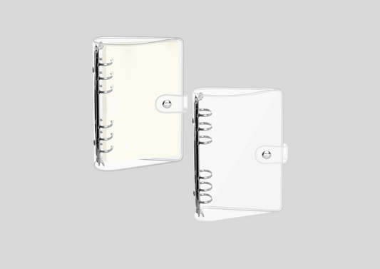 A6 Binder Klarsicht silberne Ringe