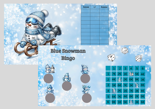 Einzelchallenge,,Blue Snowman Bingo,,