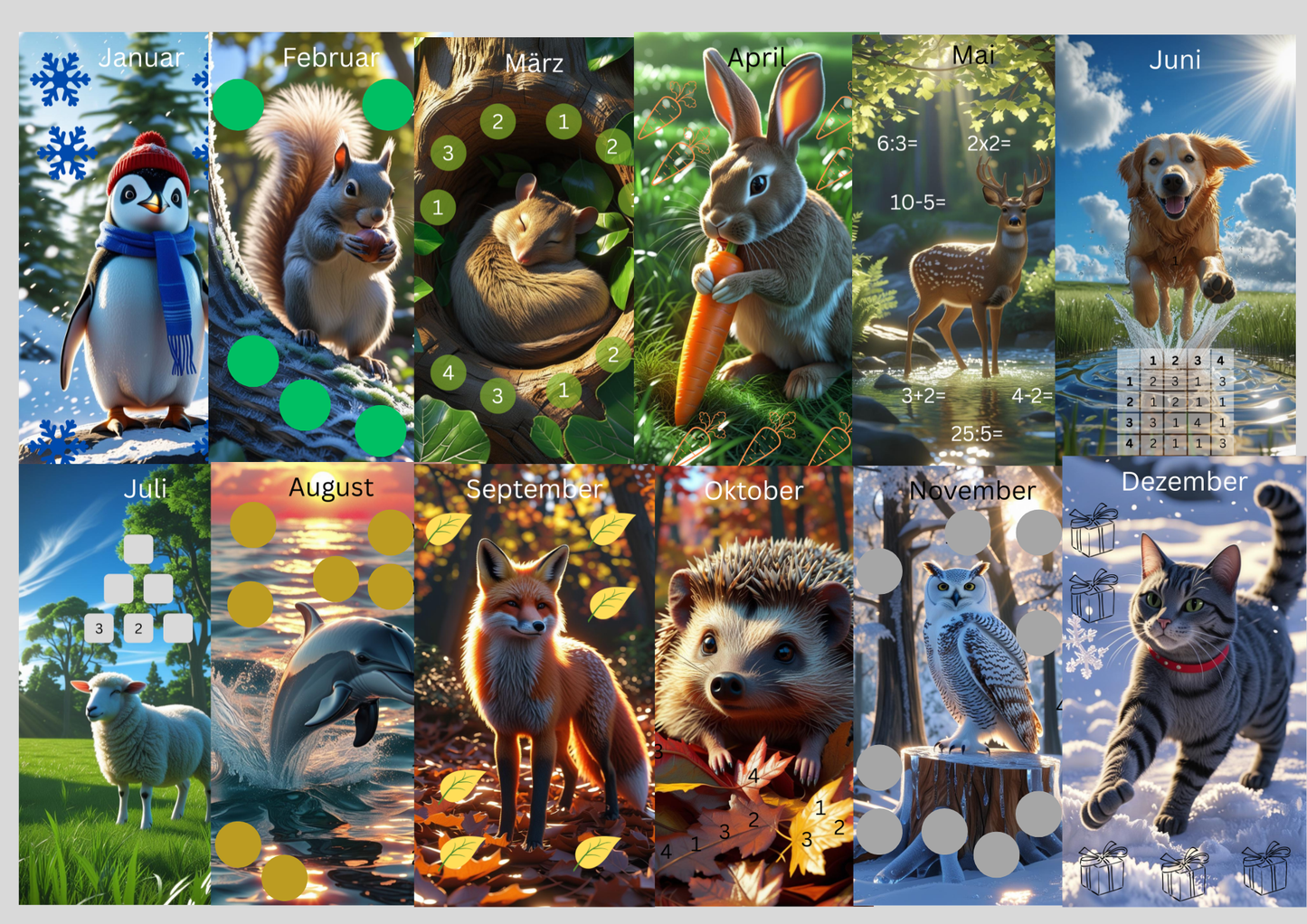 B-Ware Jahreschallenge,, Tierisch durch das Jahr,,