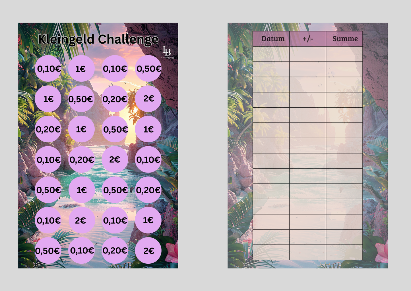 Einzelchallenge zum Abheften ,,Kleingeld Challenge,,